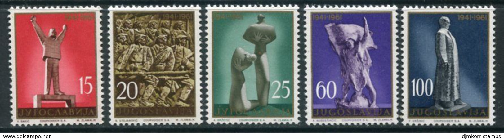 YUGOSLAVIA 1961 20th Anniversary Of Insurrection MNH / **.  Michel 952-56 - Unused Stamps