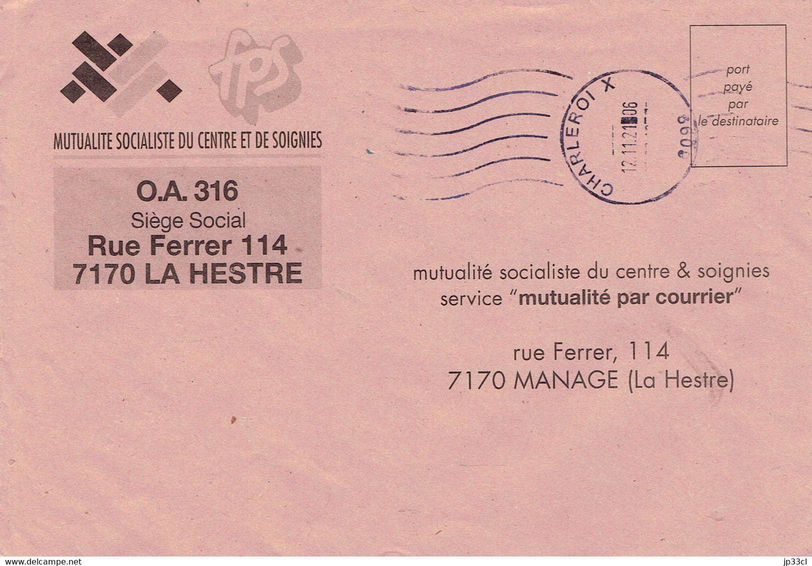 Curiosité : Enveloppe "Port Payé Par Le Destinataire" Renvoyée à L'expéditeur Comme "Envoi Insuffisamment Affranchi" - Other & Unclassified