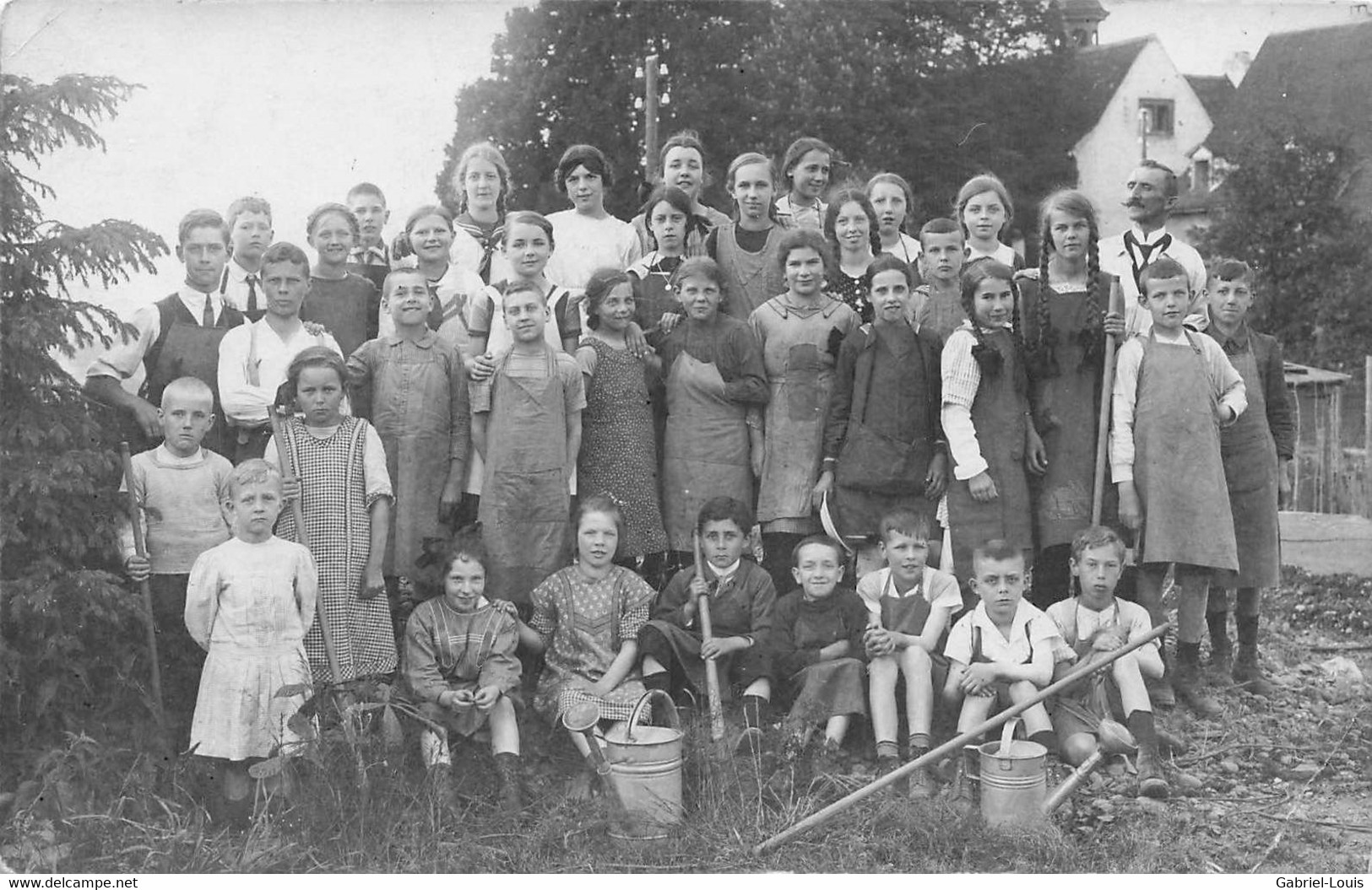 Carte-Photo - Non Située - Klasse Von Schülern  Feldarbeit Schule Für Landwirtschaft  Bauern  Landwirte - Other & Unclassified