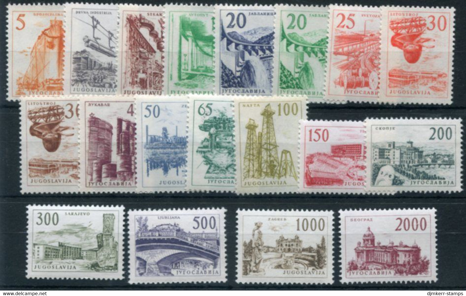 YUGOSLAVIA 1961-65 Definitive: Technology And Architecture (19) MNH / **.  Michel 973-89, 1131-32 - Neufs