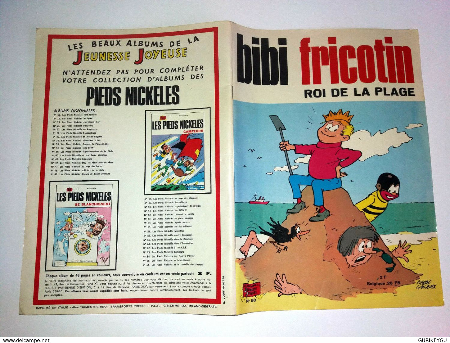 Bd BIBI FRICOTIN N ° 80 ROI DE LA PLAGE  1971 EO TTBE  Pierre LACROIX - Bibi Fricotin