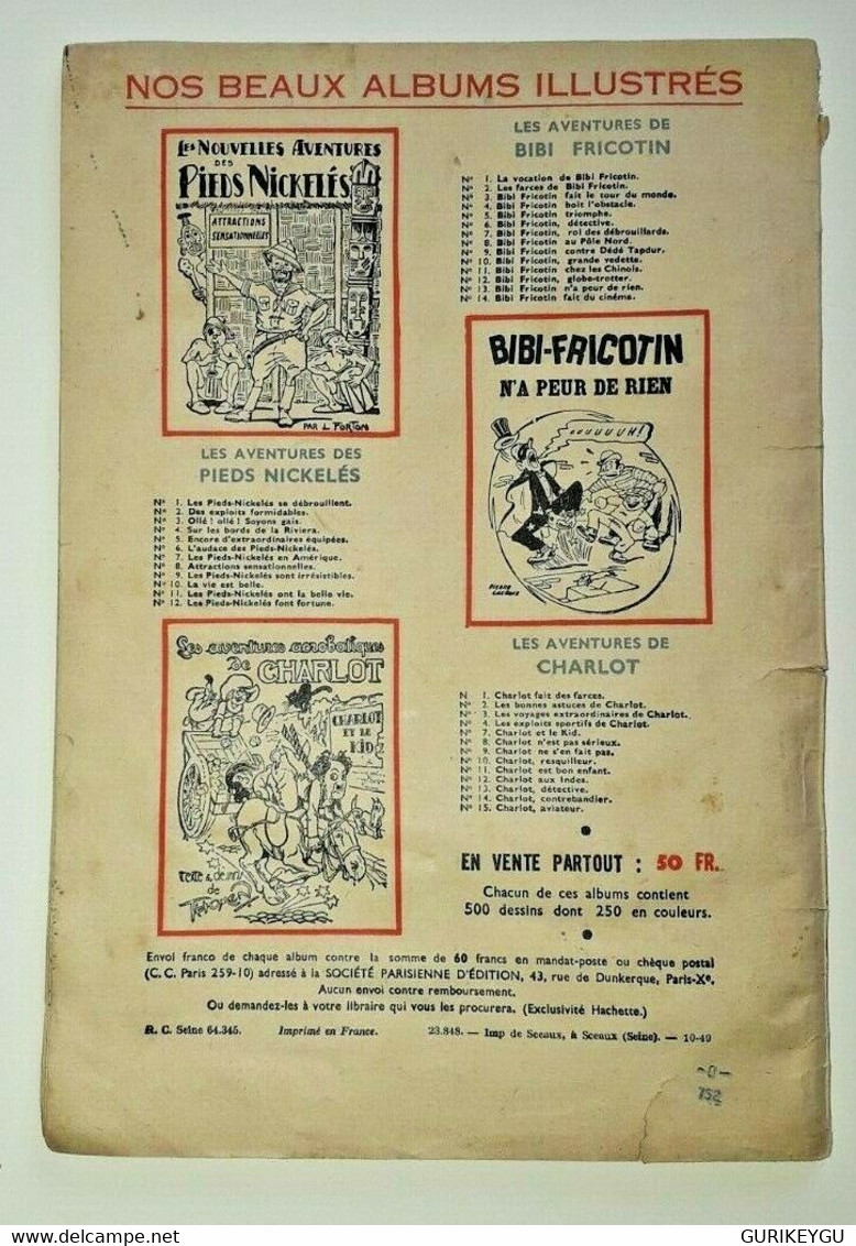 BIBI FRICOTIN N° 10 Grande Vedette CALLAUD SPE 10/1949 - Bibi Fricotin