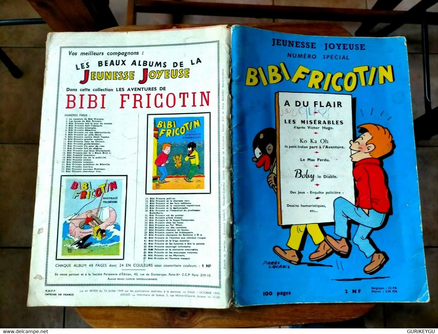 Spécial Jeunesse Joyeuse BIBI FRICOTIN à Du Flair LACROIX 1960 Les Misérables - Bibi Fricotin