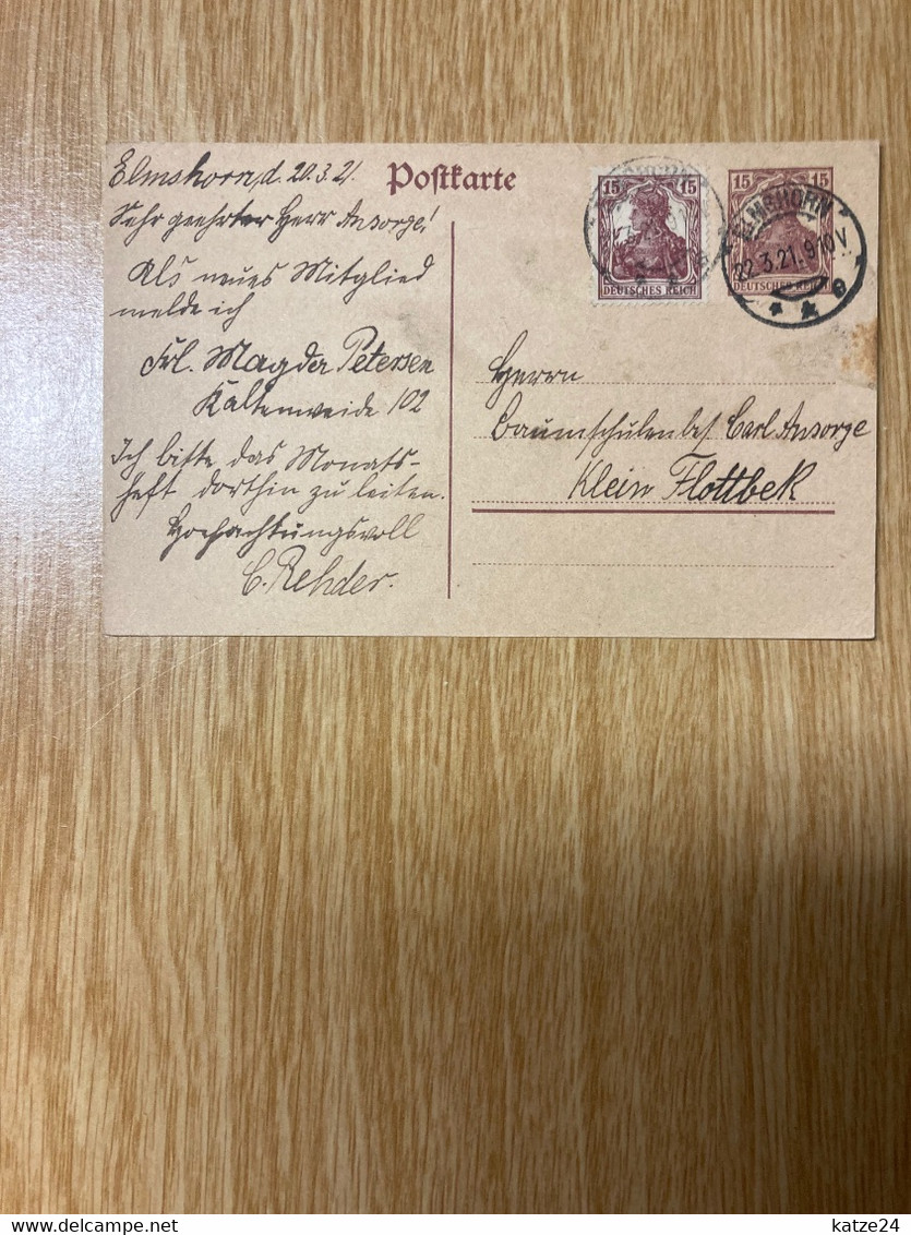 Deutsches Reich-Stempel "Elmshorn" - Lettres & Documents