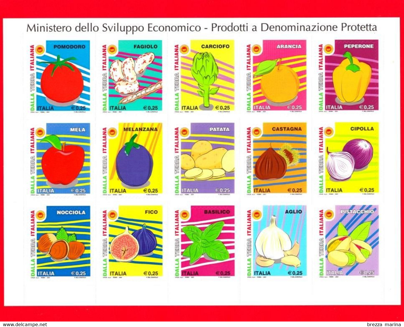 Nuovo - MNH - ITALIA - 2021 - Prodotti Agroalimentari Italiani - DOP - Foglietto - Blocks & Sheetlets