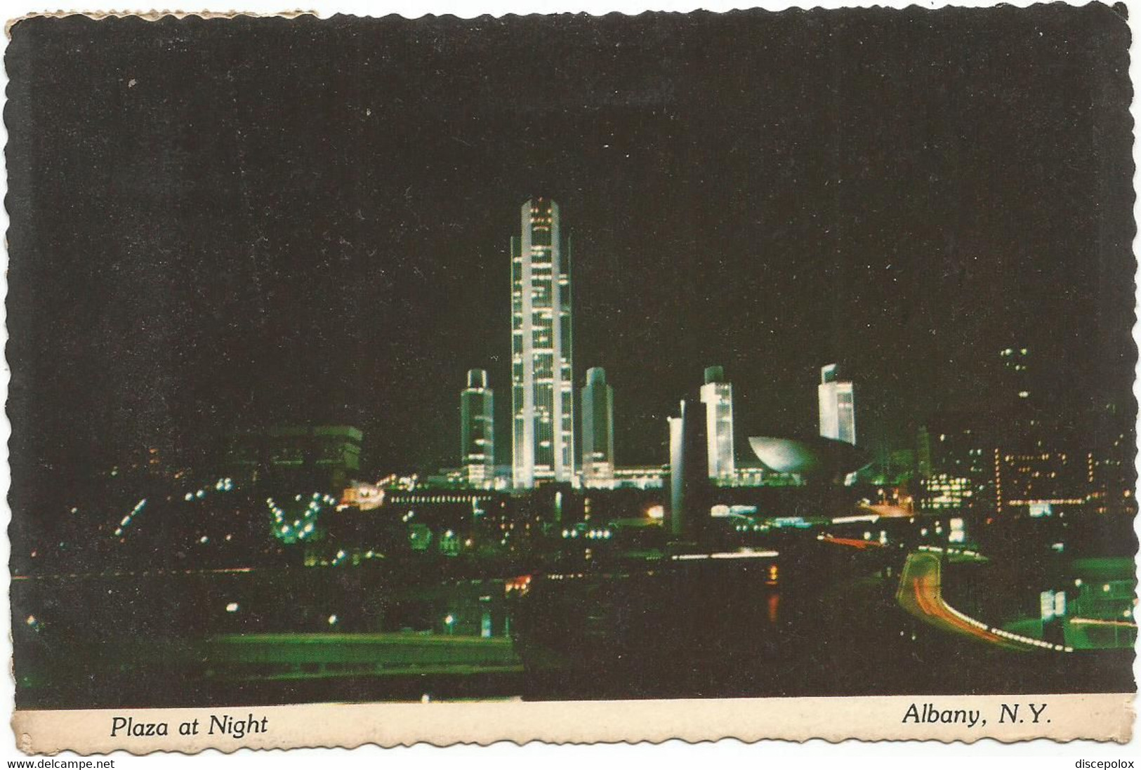 AA4174 Albany - Empire State Plaza At Night - Skyline / Viaggiata 1982 - Albany