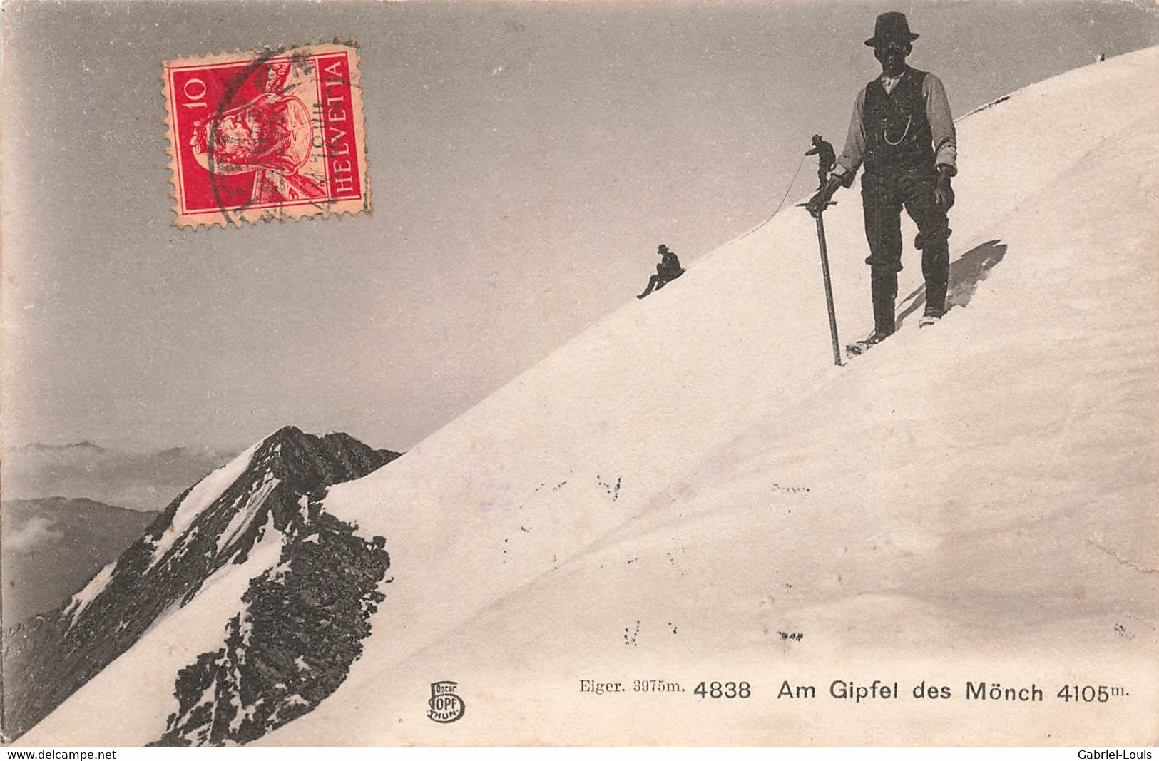 Am Gipel Des Mönch - Alpiniste - Cordée - Bergsteiger - Seilschaft - Gsteig Bei Gstaad