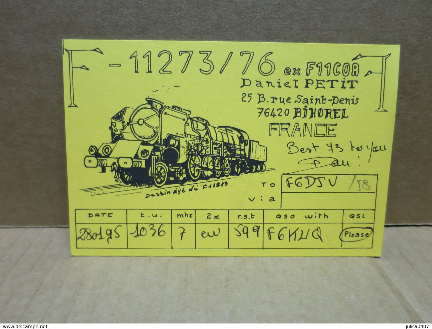 BIHOREL (76) Carte Radio Amateur Locomotive - Bihorel