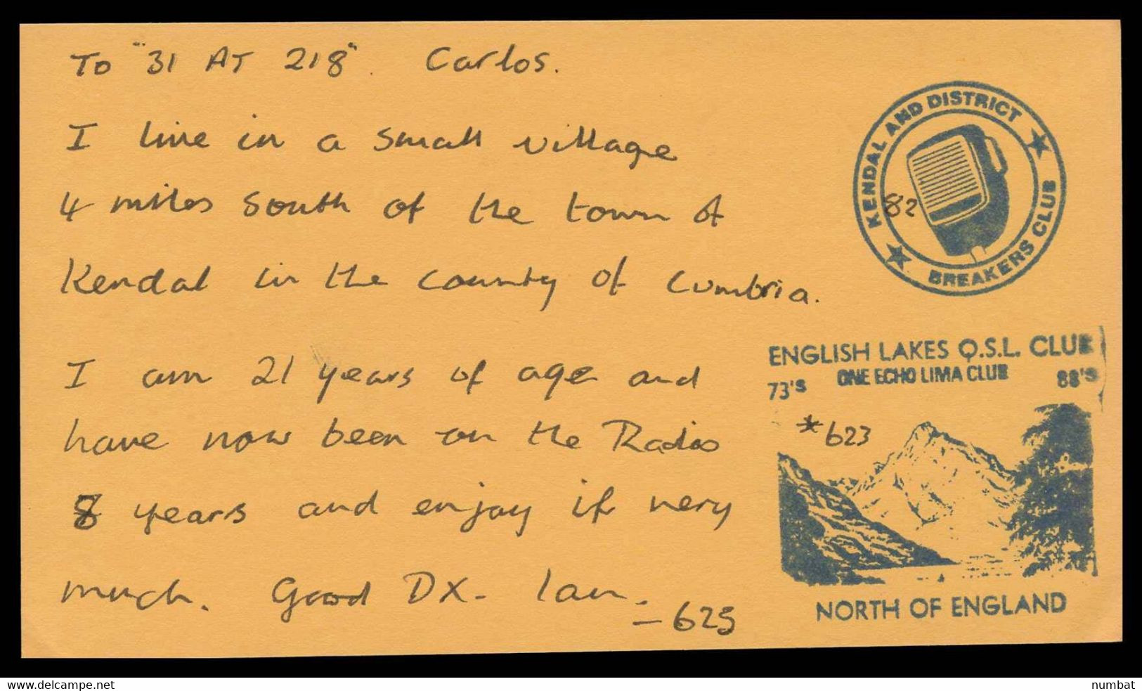 QSL CARD CB RADIO - UNITED KINGDOM - CB-Funk