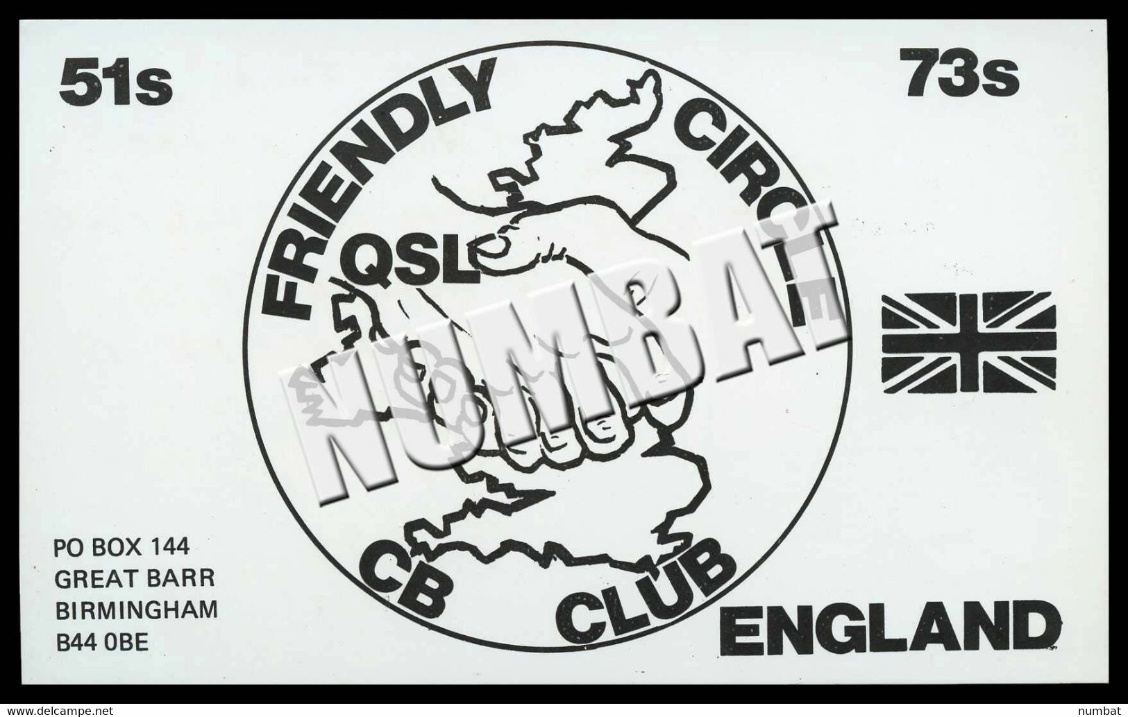 QSL CARD CB RADIO - UNITED KINGDOM - CB