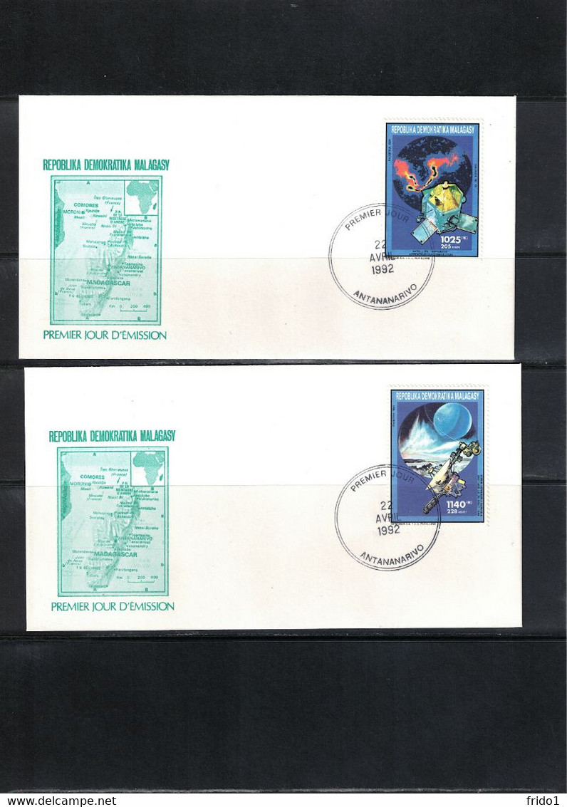 Madagaskar 1992 Space / Raumfahrt Perforated Stamps 5x (not Complete Set) FDC - Africa