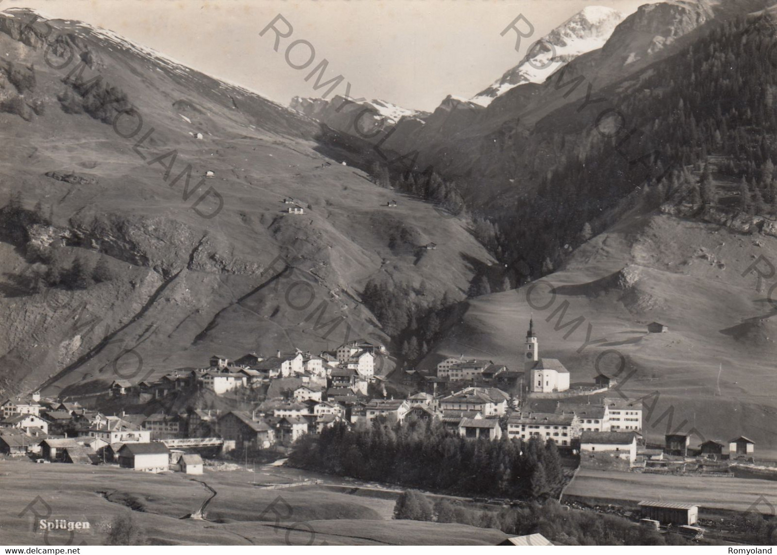 CARTOLINA  SPLUGEN,GRISONS,SVIZZERA,VIAGGIATA 1956 - Splügen