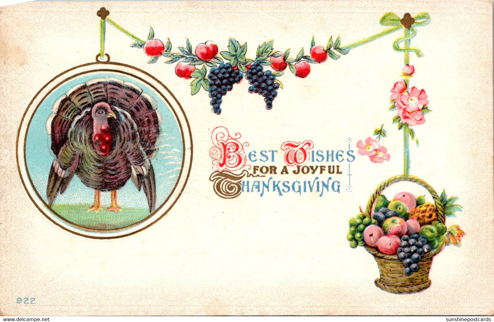 Thanksgiving Greetings With Turkey 1912 - Giorno Del Ringraziamento