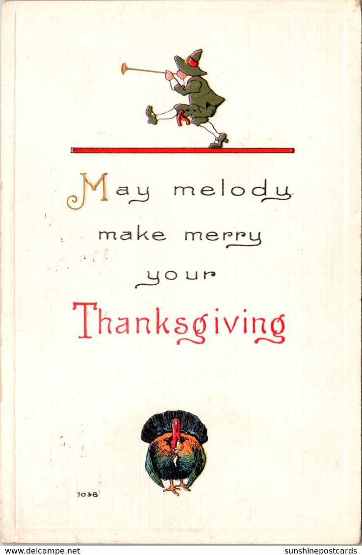 Thanksgiving Greetings With Turkey 1914 - Giorno Del Ringraziamento