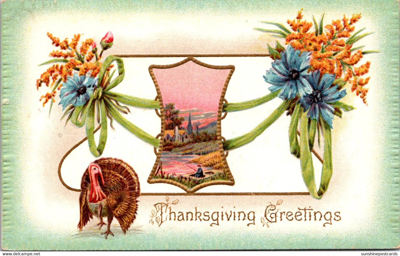 Thanksgiving Greetings With Turkey 1910 - Giorno Del Ringraziamento