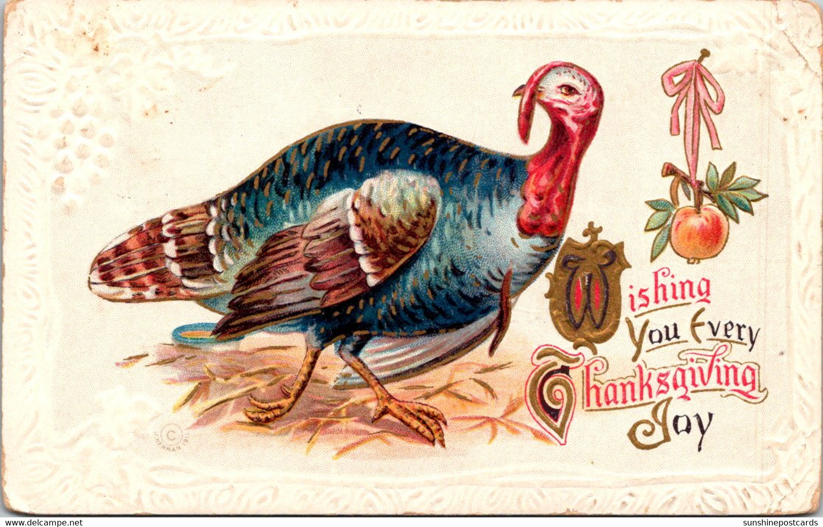 Thanksgiving Greetings With Turkey 1911 - Giorno Del Ringraziamento