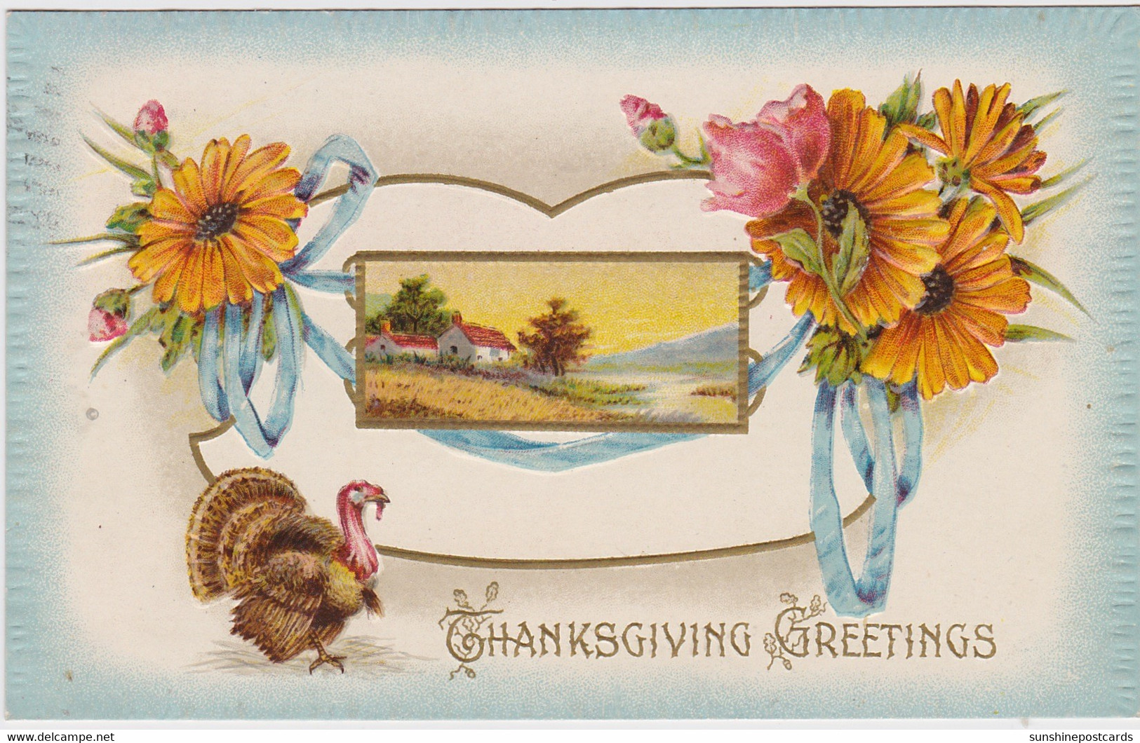 Thanksgiving Greetings With Turkey 1910 - Giorno Del Ringraziamento