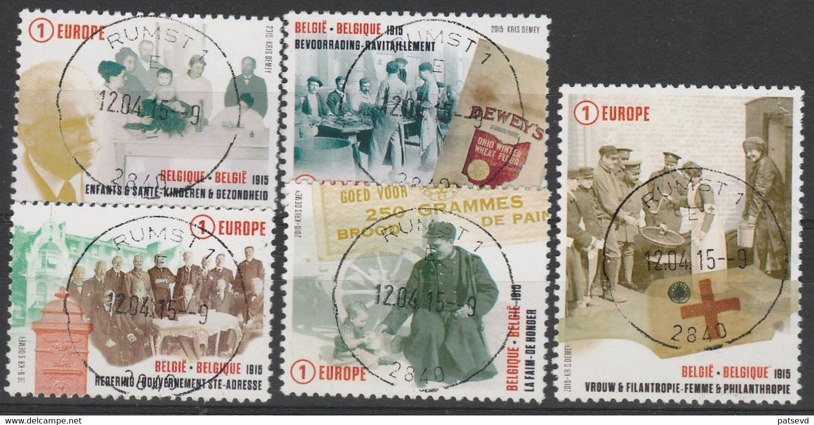 4492/4496 La Grand Guerre/De Oorlog Oblit/gestp Centrale - Usati