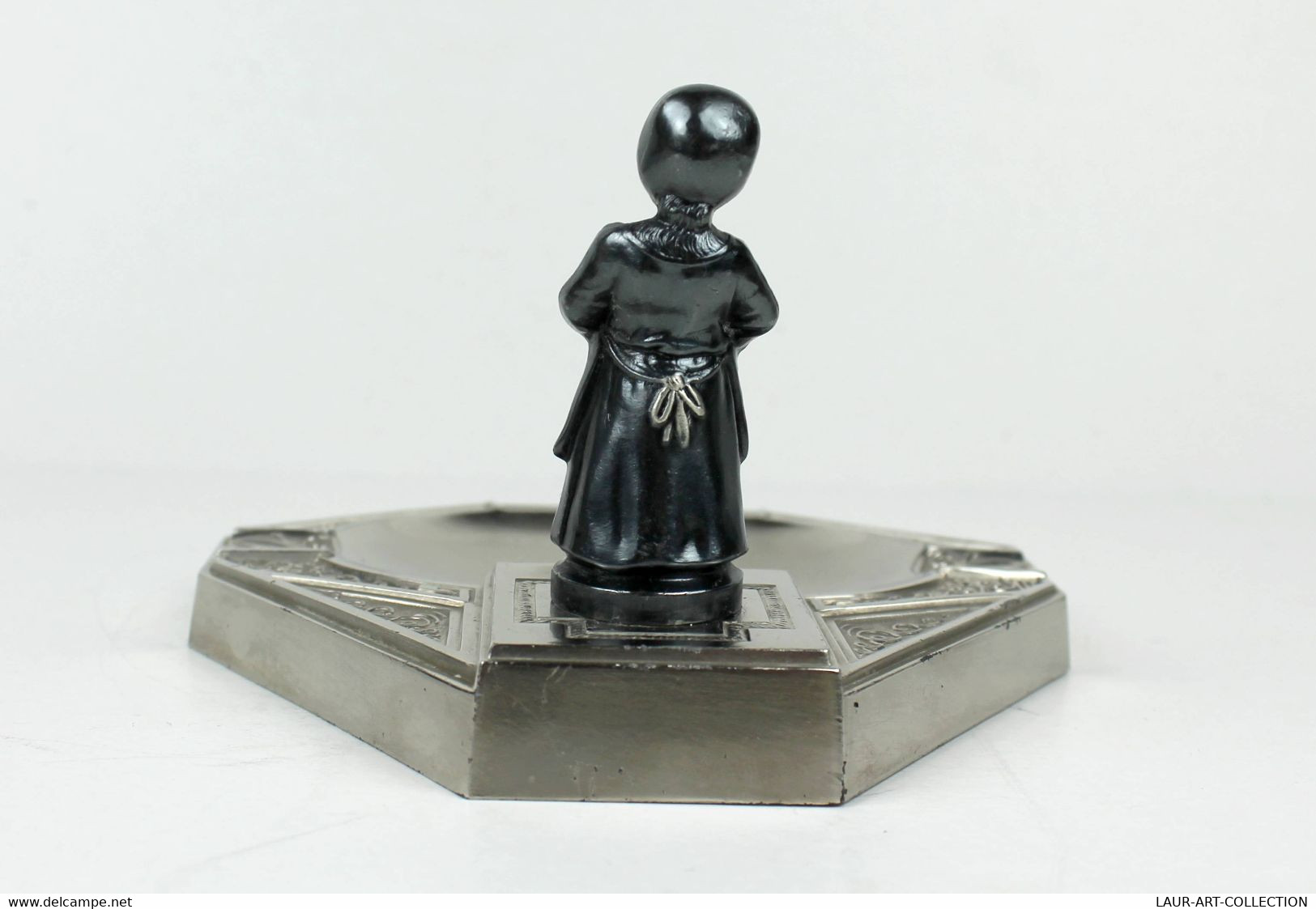 CENDRIER ORFEAR - CHROMÉ & REGULE - FEMME ENFANT PAYSAN ART DECO  MADE IN FRANCE         (0507.24) - Andere & Zonder Classificatie