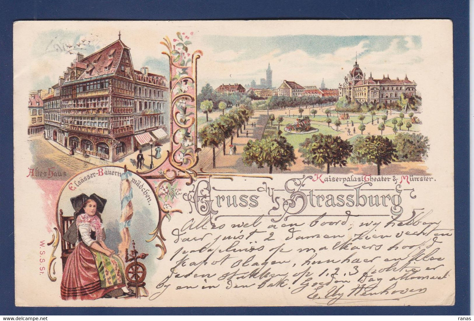 CPA [67] Bas Rhin > Strasbourg Gruss Litho Circulé En 1898 Voir Dos - Strasbourg