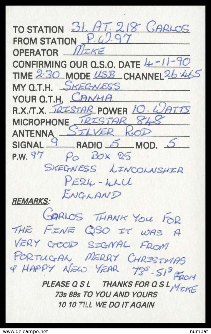 QSL CARD CB RADIO - UNITED KINGDOM - CB