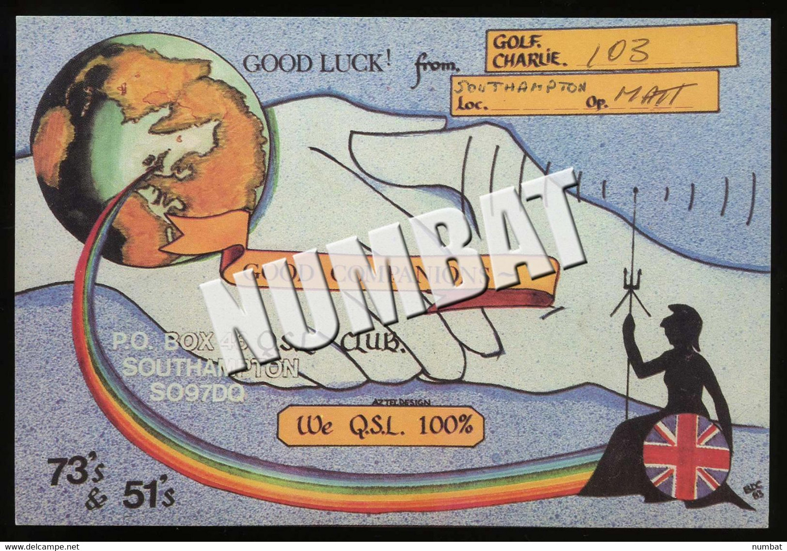 QSL CARD CB RADIO - UNITED KINGDOM - CB-Funk