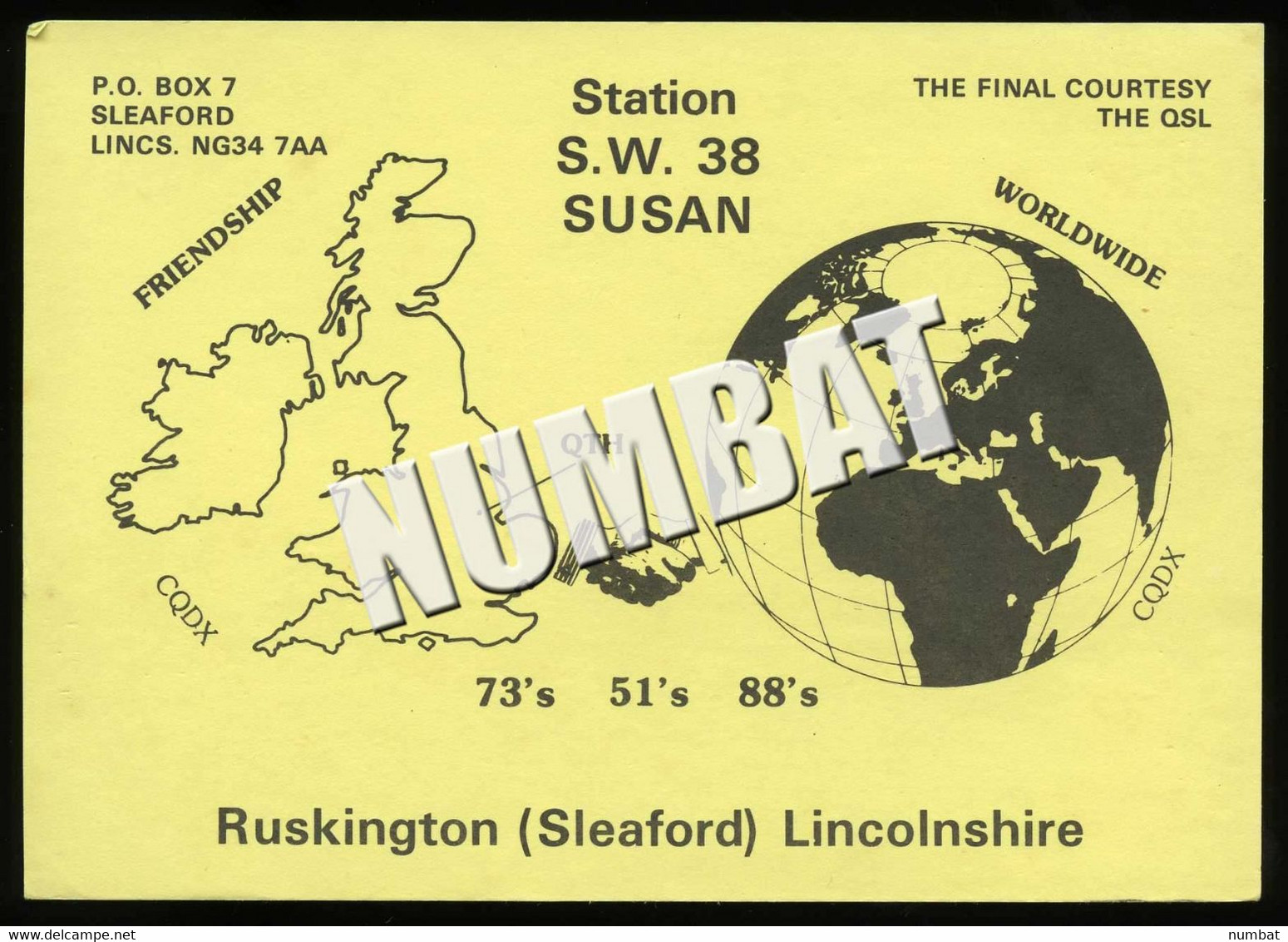 QSL CARD CB RADIO - UNITED KINGDOM - CB-Funk