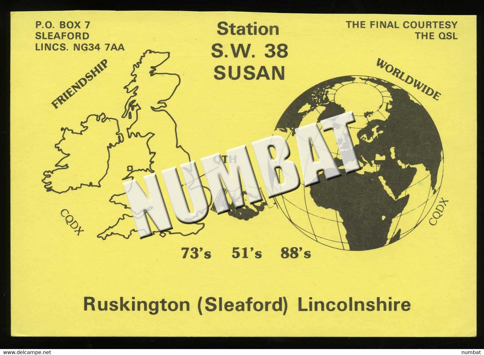 QSL CARD CB RADIO - UNITED KINGDOM - CB