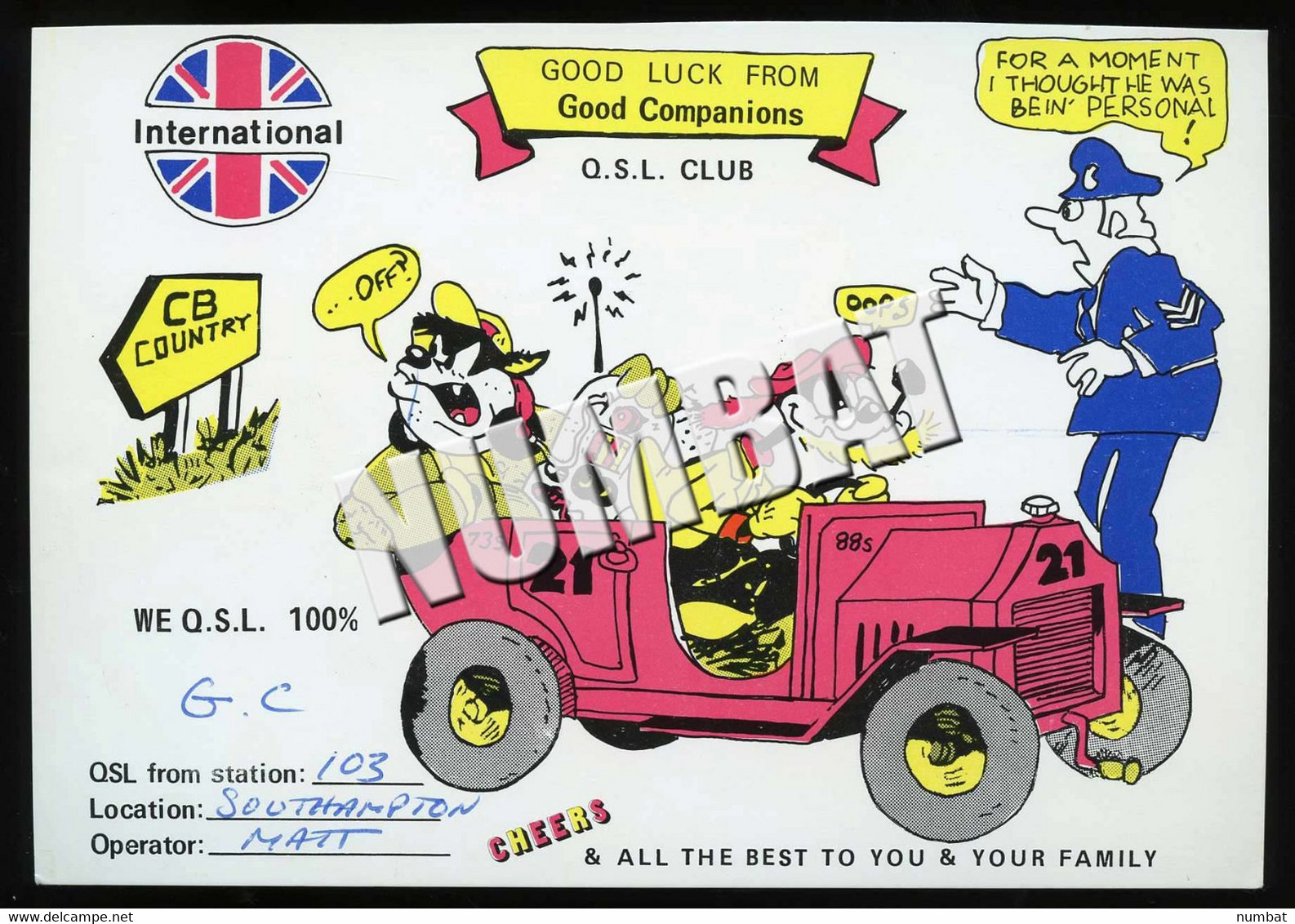 QSL CARD CB RADIO - UNITED KINGDOM - CB