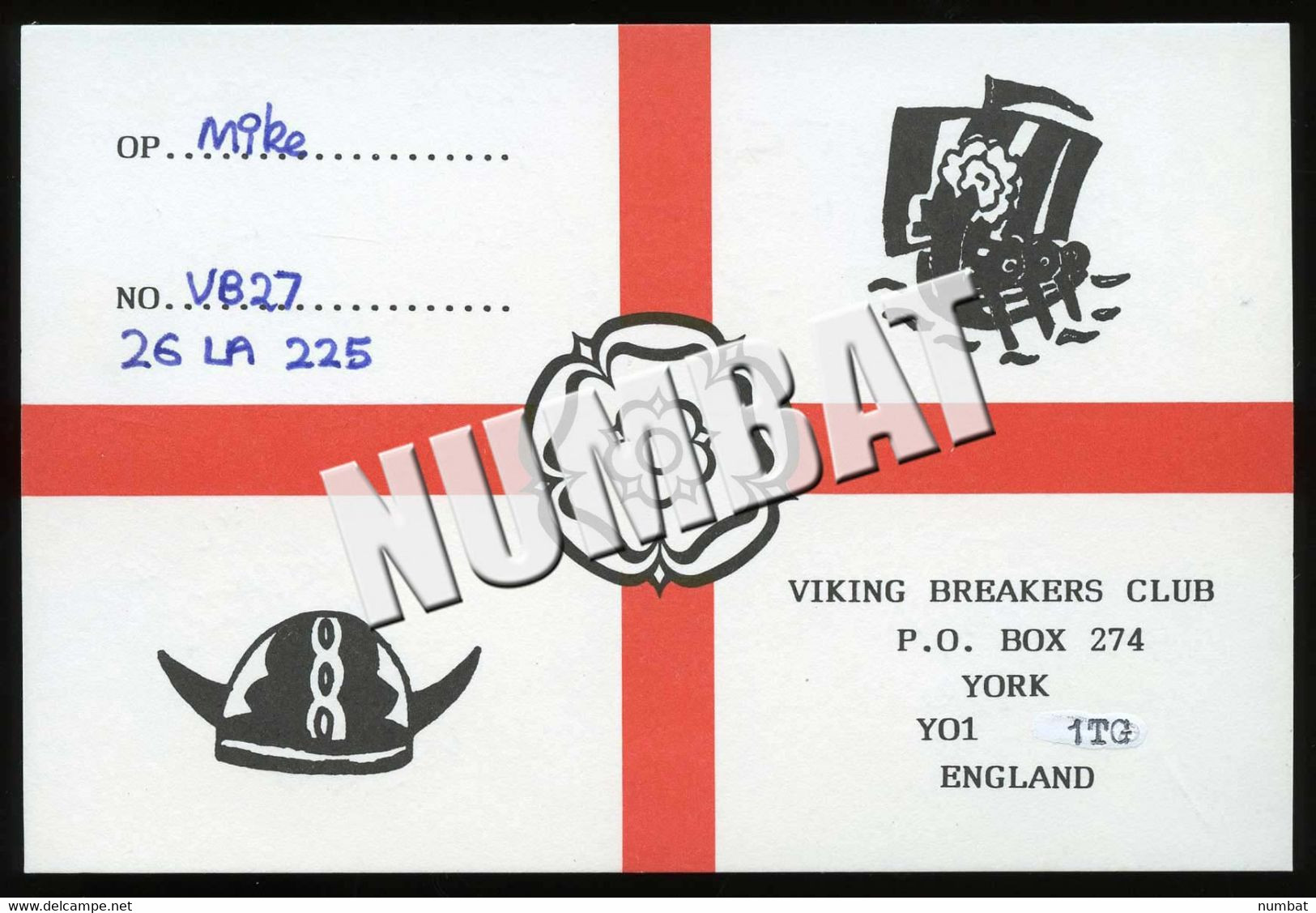 QSL CARD CB RADIO - UNITED KINGDOM - CB-Funk