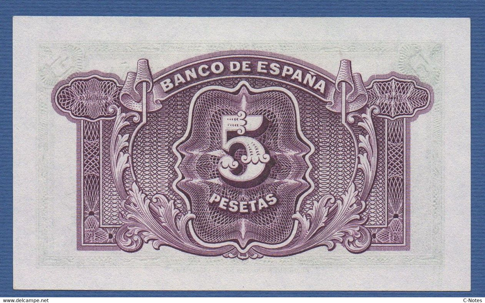 SPAIN - P. 85a2 – 5 PESETAS 1935 UNC, Serie D4,741,129 - 5 Peseten