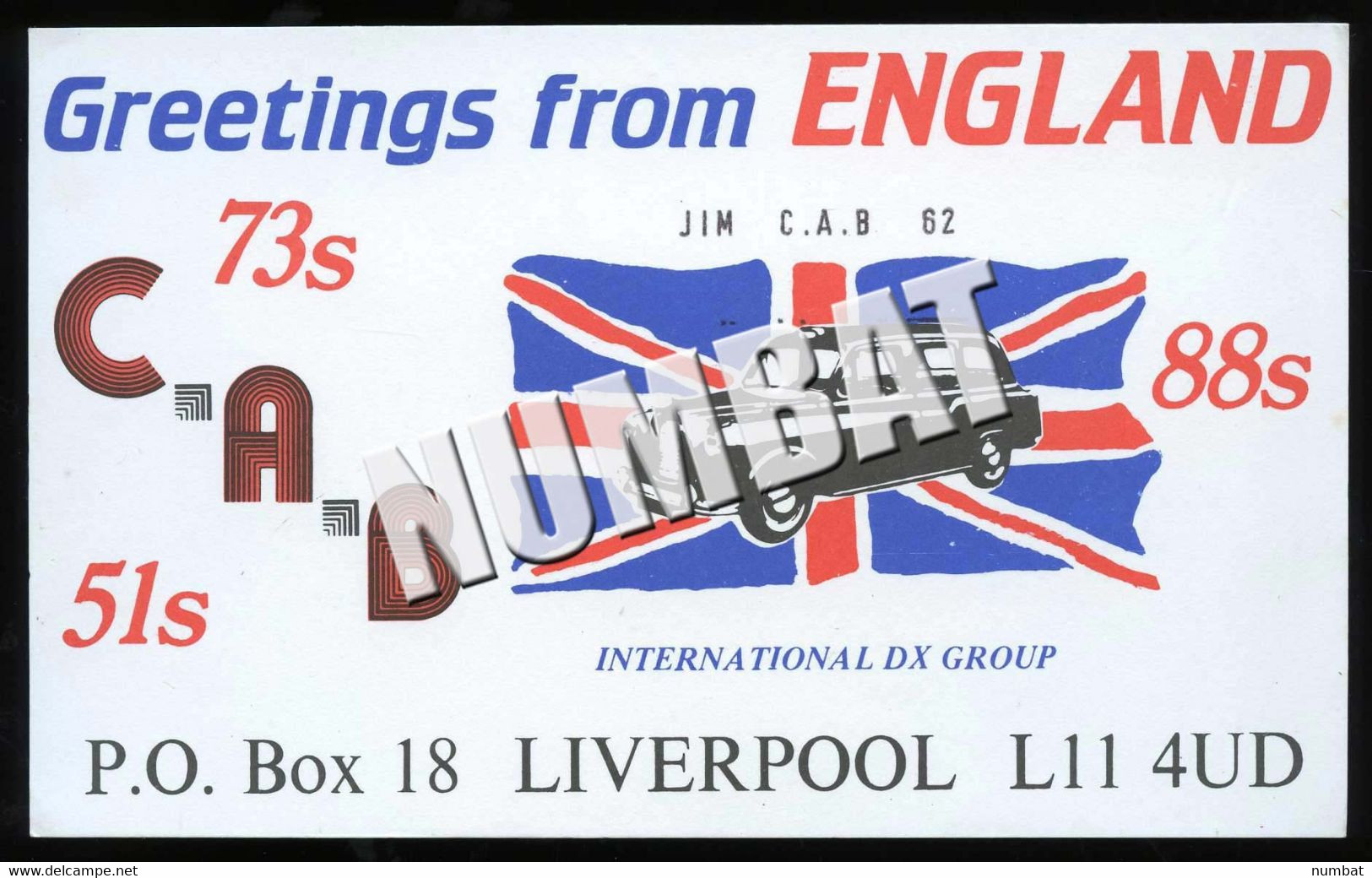 QSL CARD CB RADIO - UNITED KINGDOM - CB