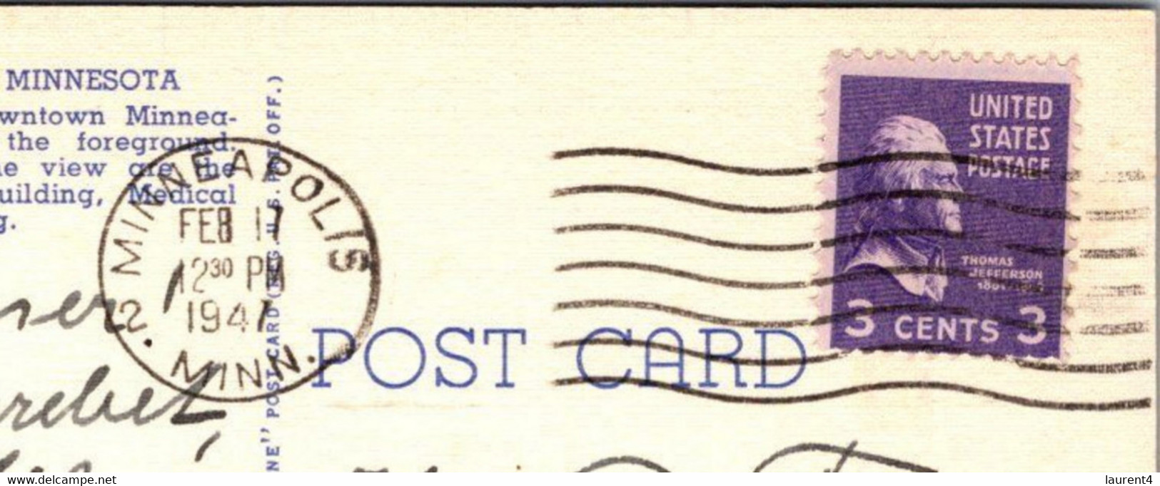 (3 C 11) USA (Older) Posted To Denmark 1947 - Minneapolis Skyline - Minneapolis