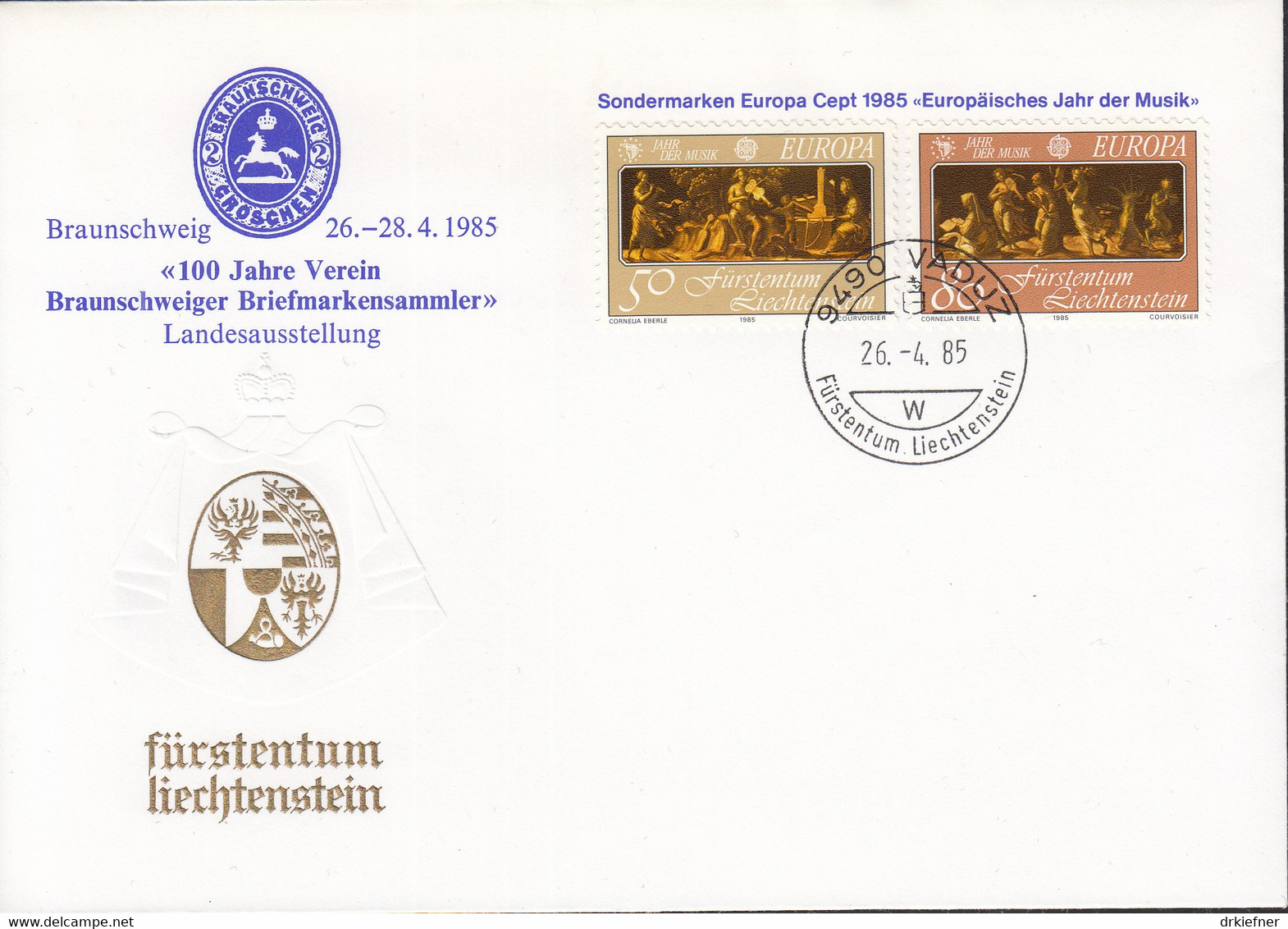 LIECHTENSTEIN  866-867, FDC, Europa CEPT: Jahr Der Musik, 1985 - FDC