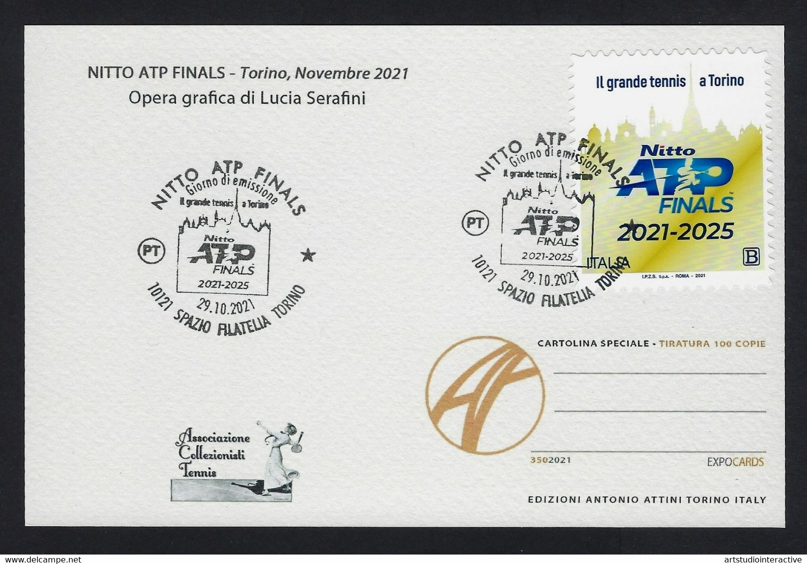 2021 ITALIA "NITTO ATP FINALS / IL GRANDE TENNIS A TORINO" CARTOLINA FDC (ANNULLO TORINO) - FDC