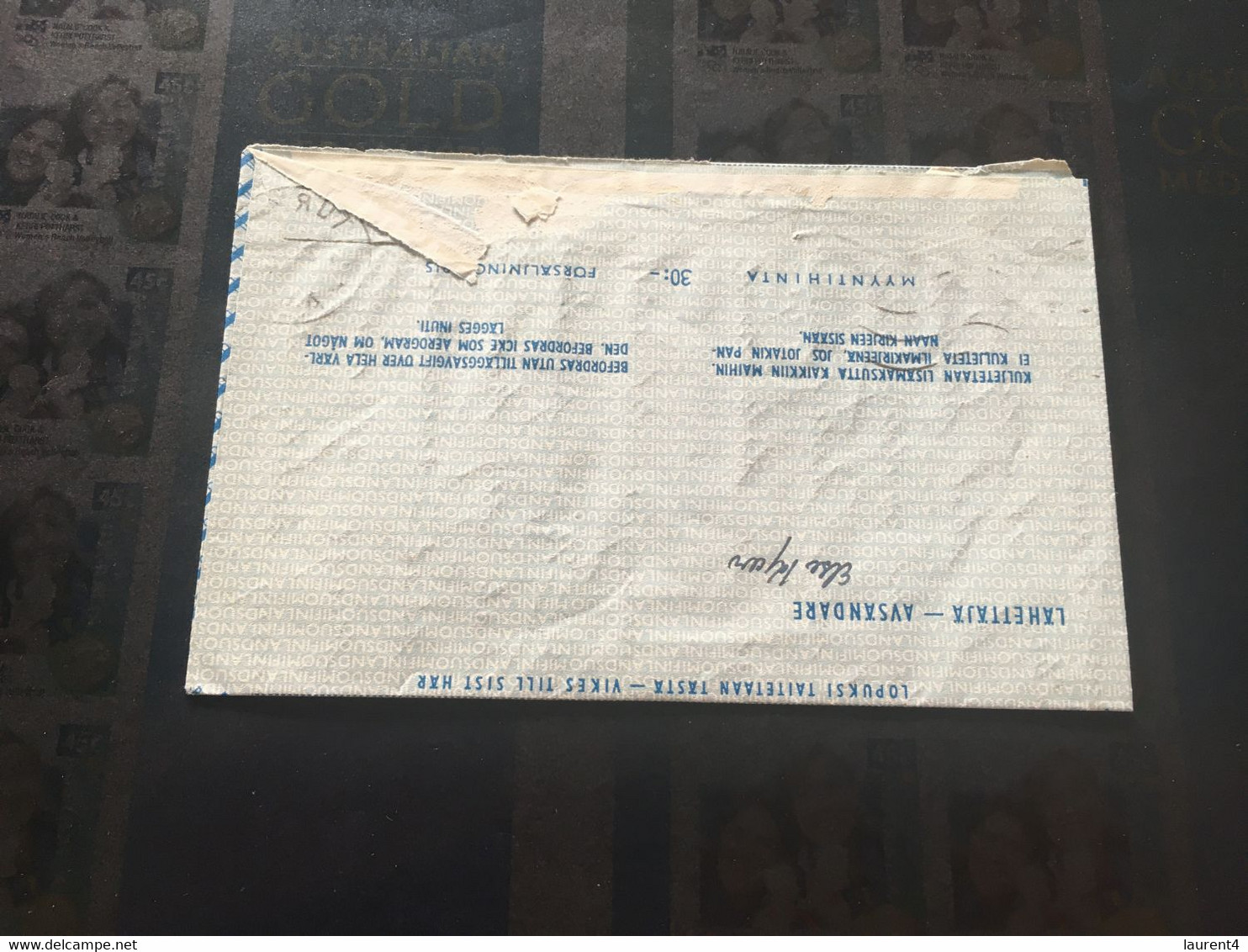 (3 C 13) Finland Aerogramme Posted To Denmark - 1949 ? - Lettres & Documents