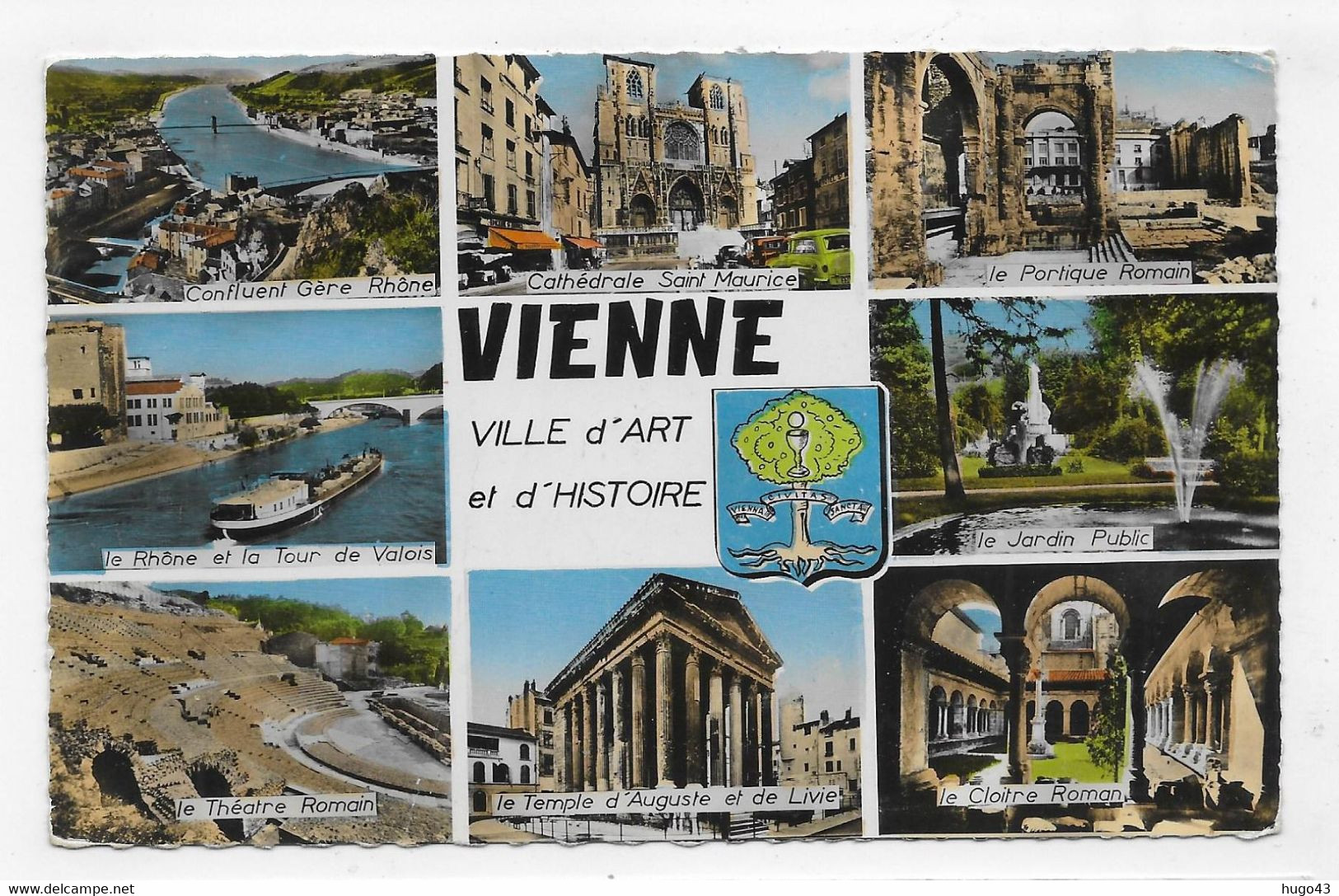 VIENNE EN 1962 - N° 37380 - MULTIVUES - PLIS VERTICAUX - FORMAT CPA VOYAGEE - Vienne