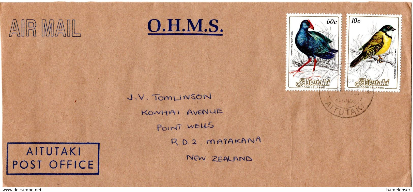 L34007 - Aitutaki - 1998 - 60c. Ralle MiF A. OHMS LpBf. RAROTONGA -> Neuseeland - Kraanvogels En Kraanvogelachtigen