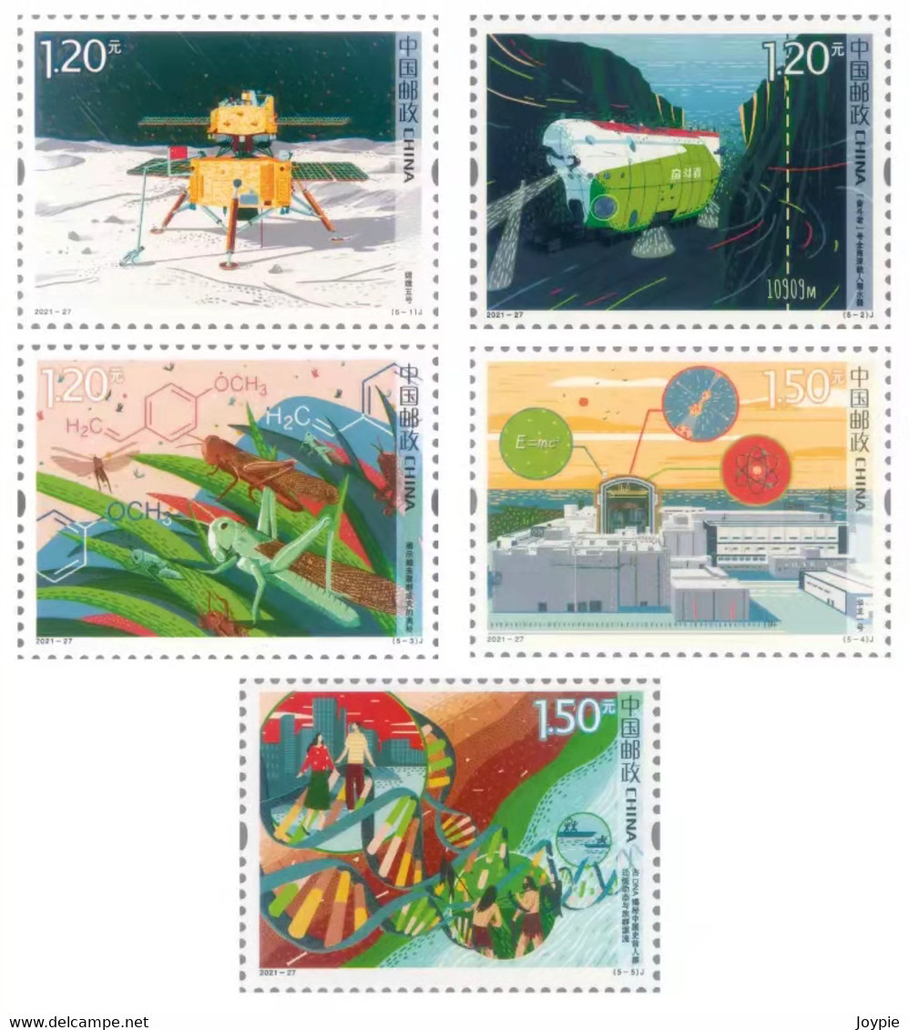 China(24 Nov.2021) 2021-27 "Technological Innovation III". Complete Set Of 5,MNH, VF, Post Fresh - Nuovi