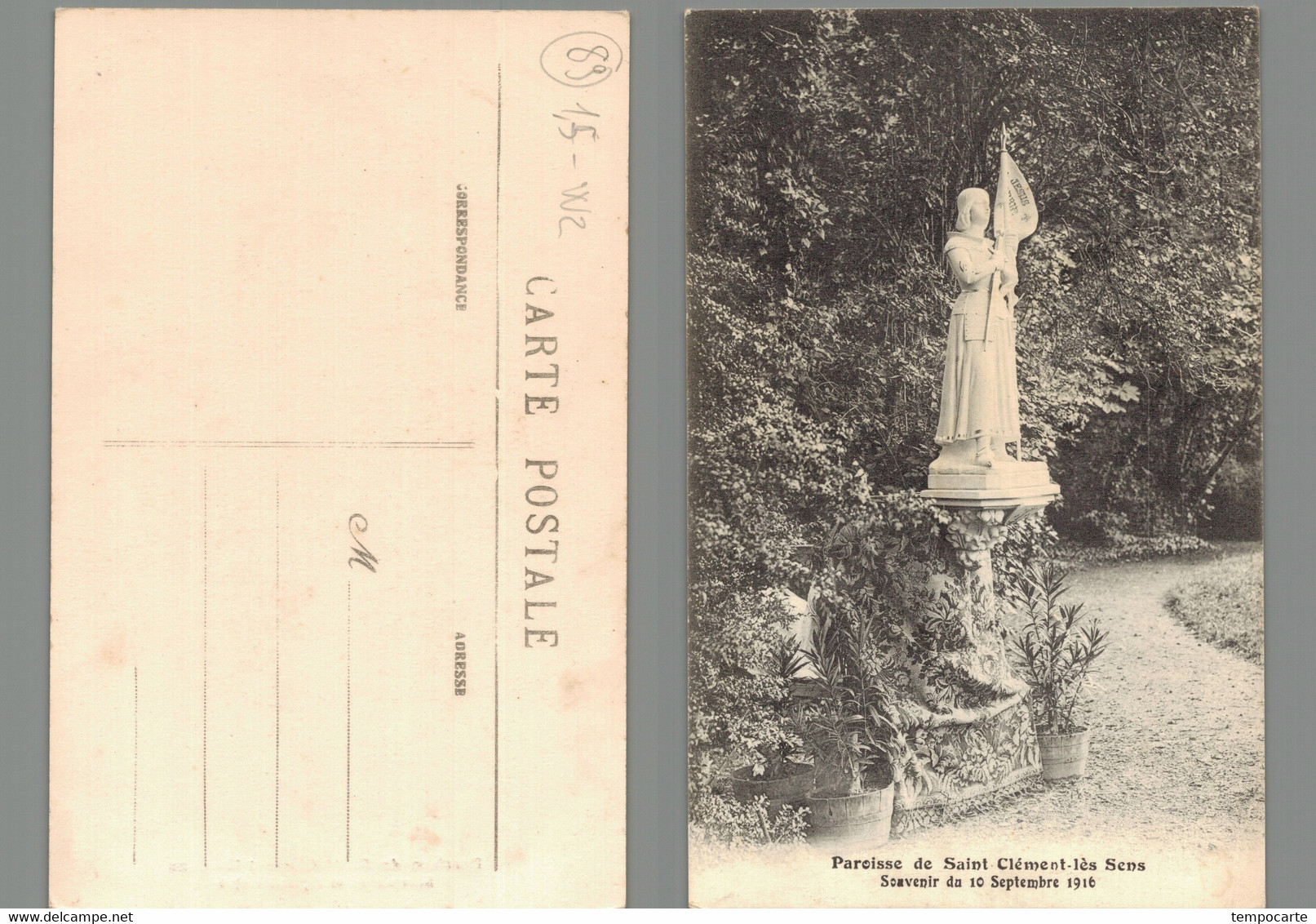 Paroisse De Saint-Clément-les-Lens - Souvenir Du 10 Septembre 1916 - Saint Clement