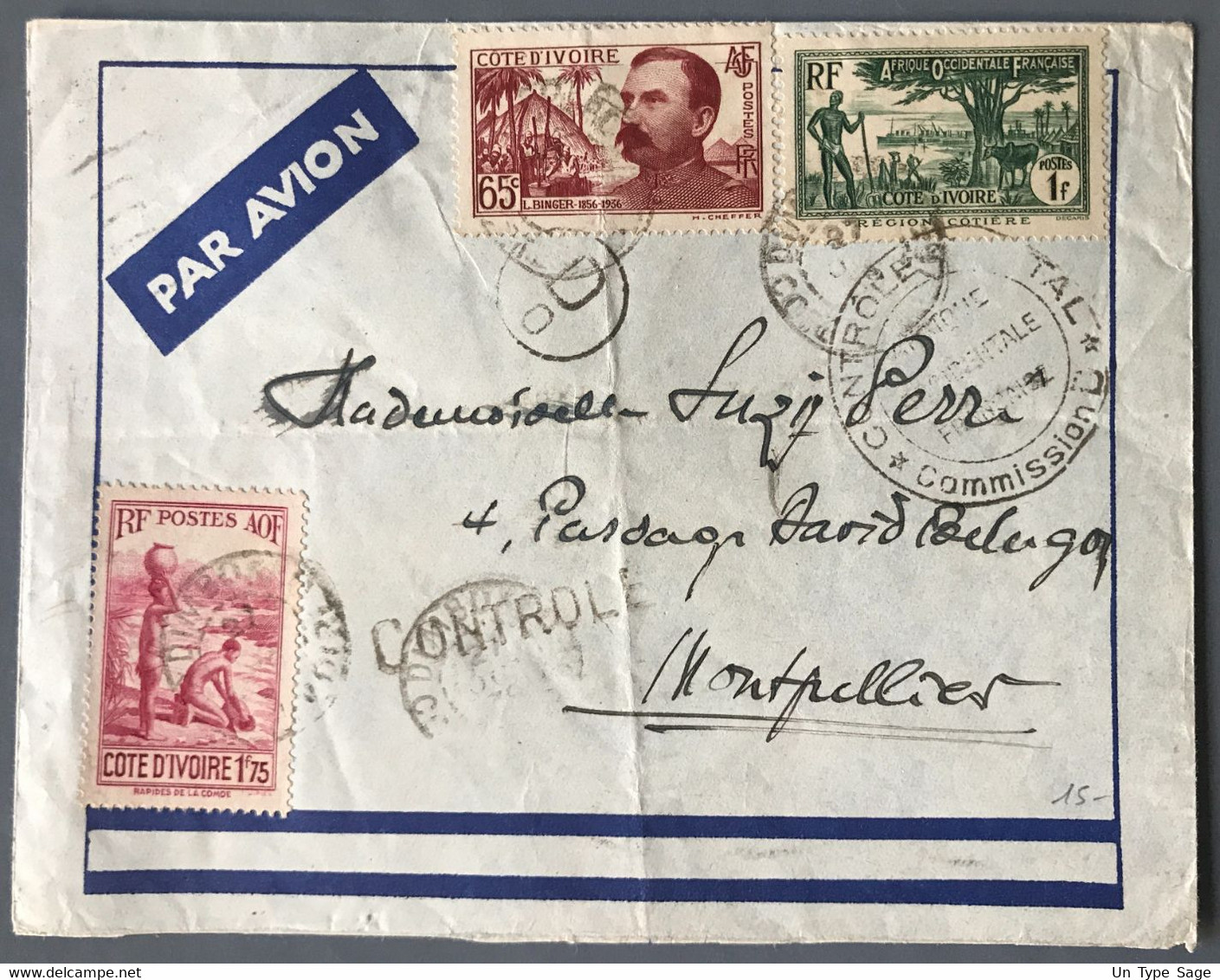 Cote D'Ivoire Divers Sur Enveloppe TAD DIMBOKRO 27.11.1939 + Contrôle Postal Commission D - (W1440) - Storia Postale