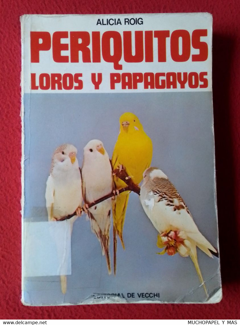ANTIGUO LIBRO ALICIA ROIG PERIQUITOS LOROS Y PAPAGAYOS EDITORIAL DE VECCHI 1980, 157 PÁGINAS EDITADO E IMPRESO EN ESPAÑA - Autres & Non Classés