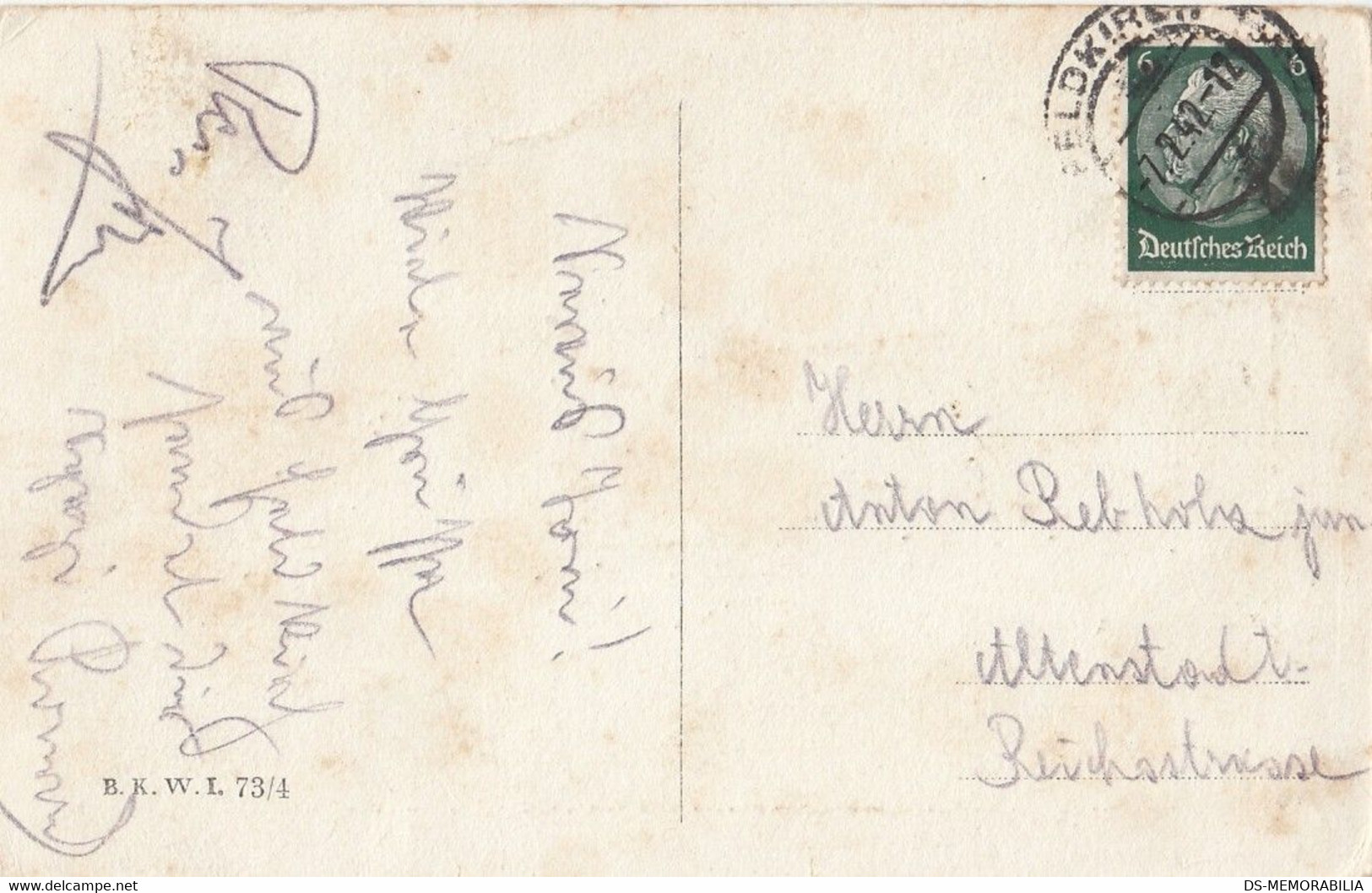 Josef Kranzle - Cat Kittens And Frog Old Postcard 1942 - Kraenzle