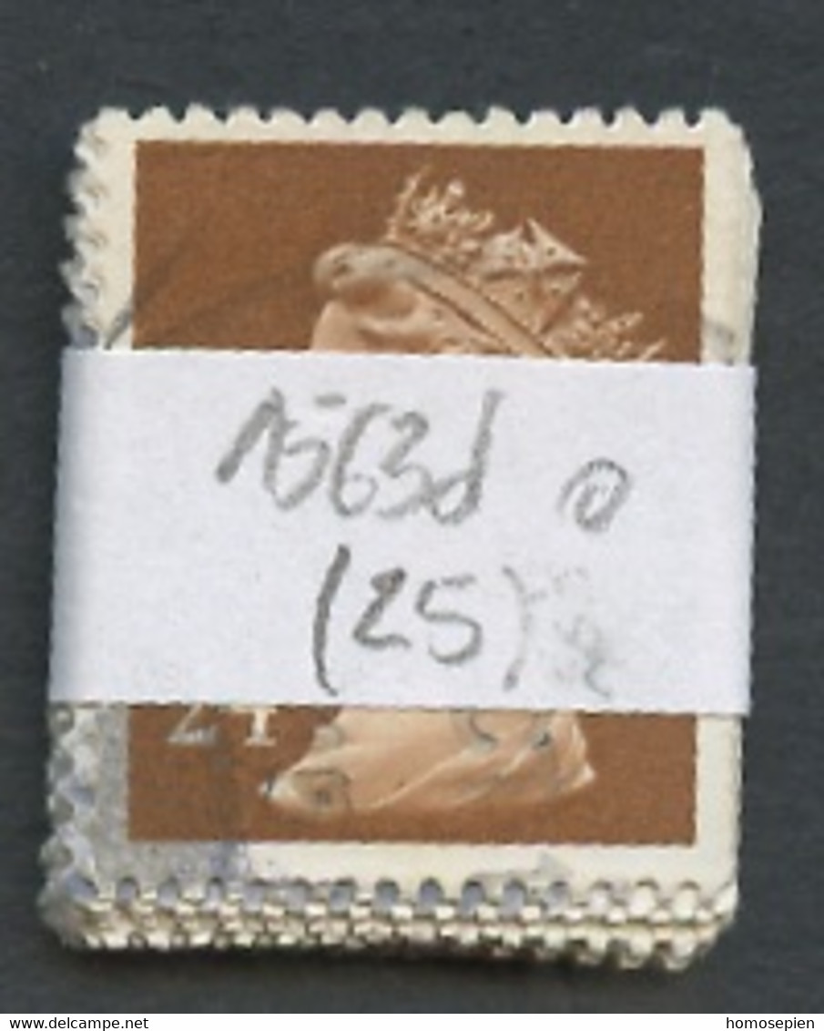 Grande Bretagne - Great Britain - Großbritannien Lot 1991 Y&T N°1563d - Michel N°1357Dr (o) - Lot De 25 Timbres - Sheets, Plate Blocks & Multiples
