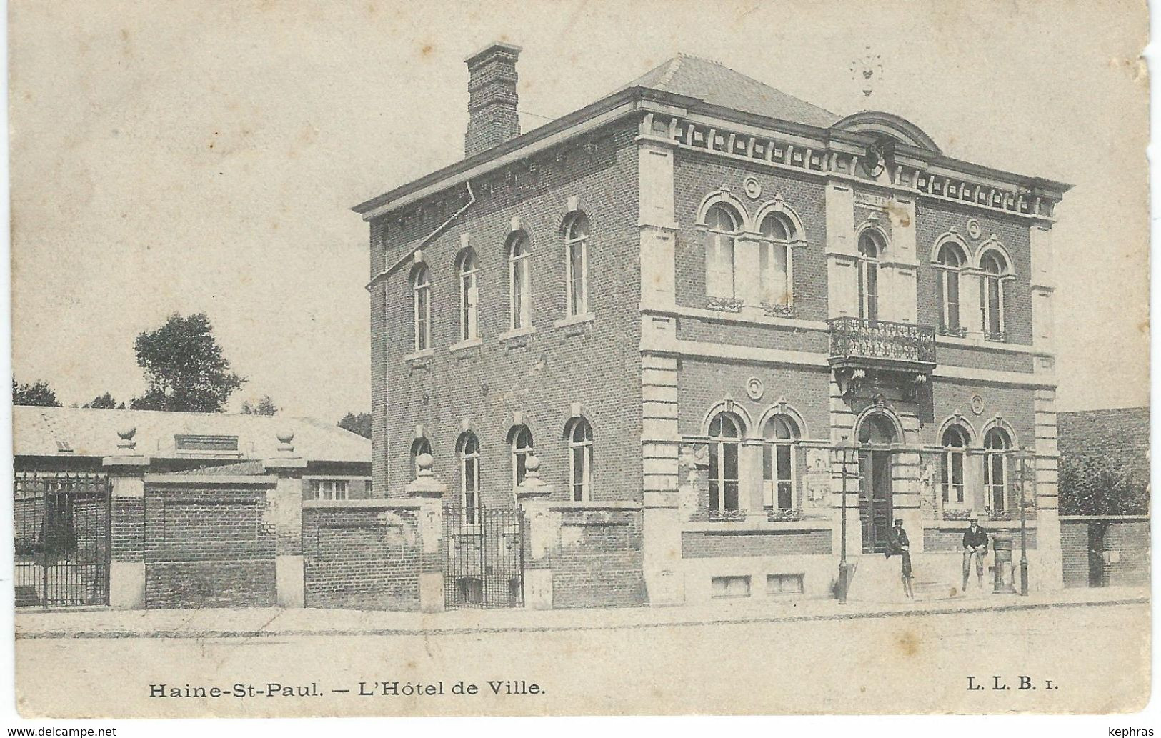 HAINE-ST-PAUL : L'Hôtel De Ville - TRES RARE VARIANTE NON COLORISEE - La Louviere