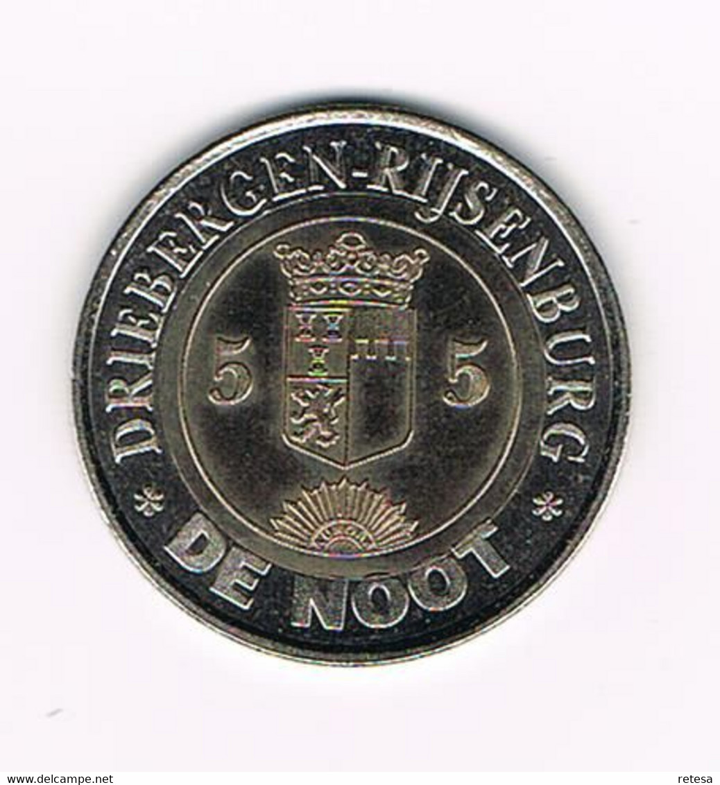 # NEDERLAND  MONUMENTENMUNT 1999 DRIEBERGEN - RIJSENBURG 5 DE NOOT - Monedas Elongadas (elongated Coins)