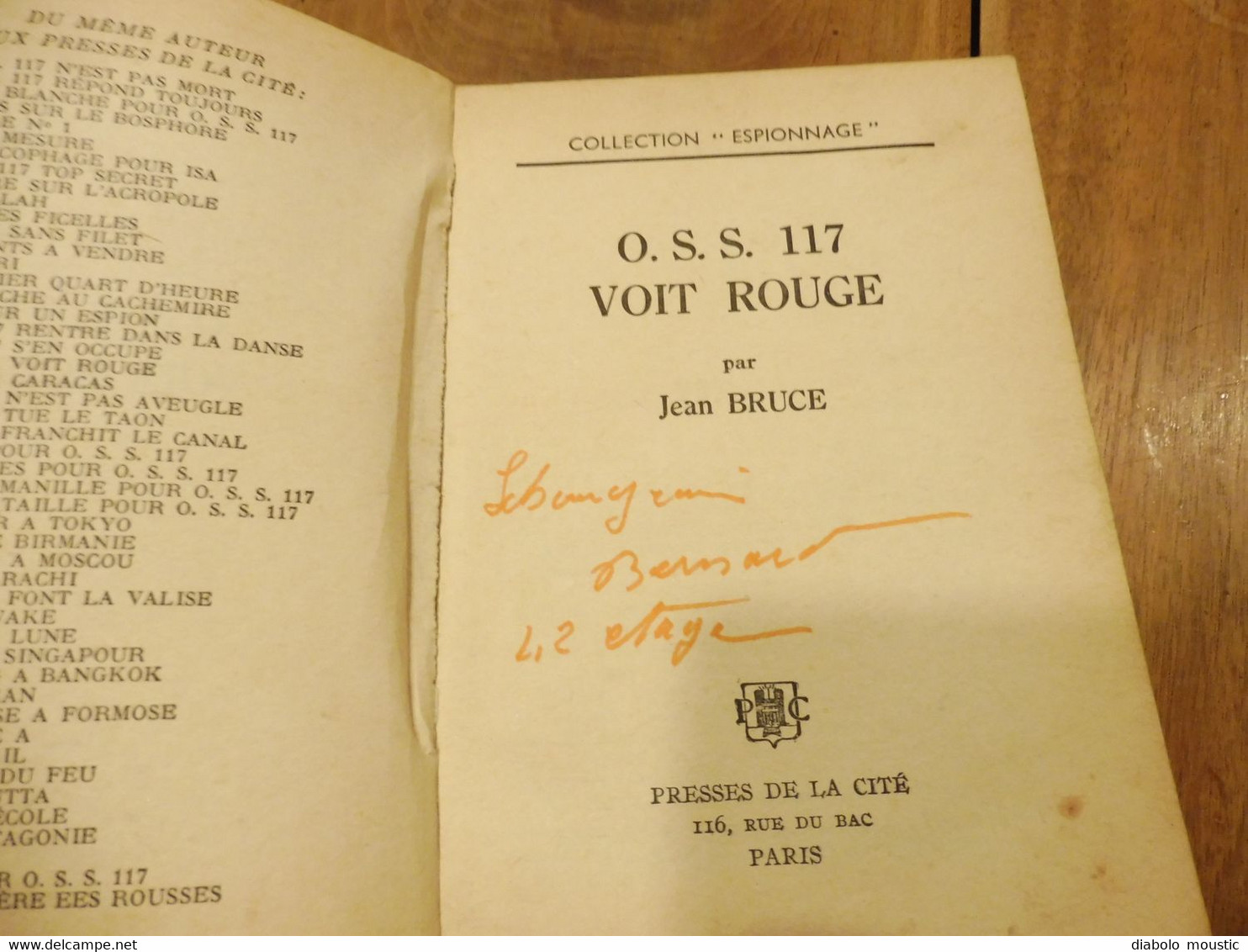 1961  OSS 117  VOIT ROUGE    - Par Jean Bruce  (édition Les Presses De La Cité) - OSS117