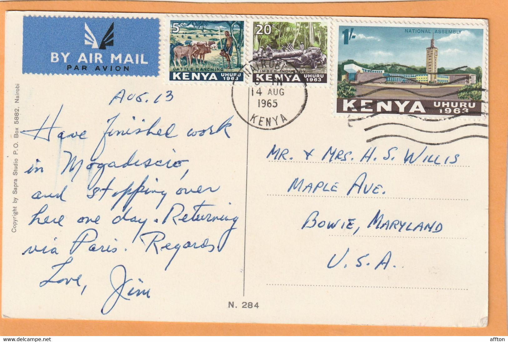 Kenya Old Postcard Mailed - Kenya