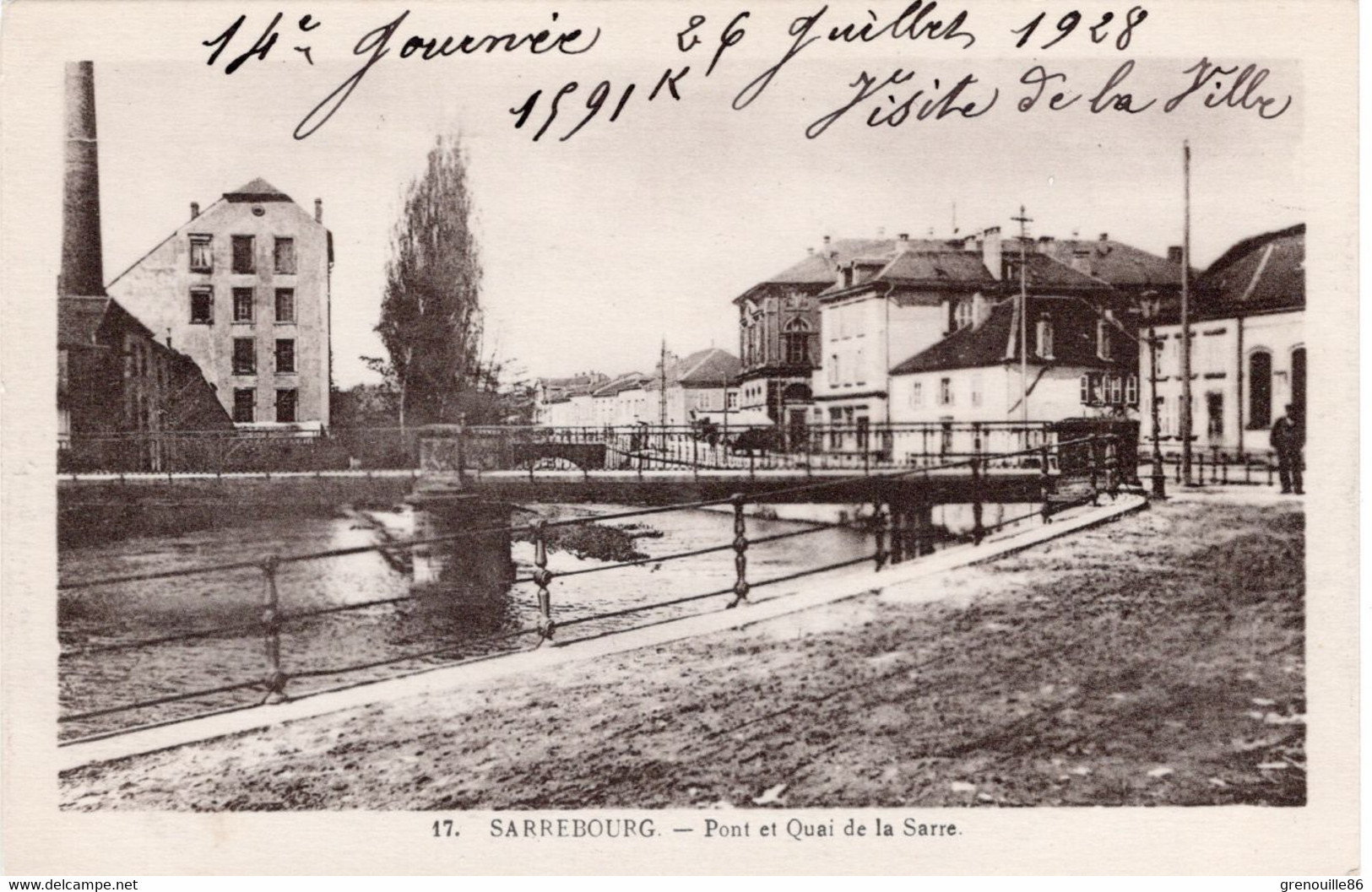 CPA 57 SARREBOURG Pont Et Quai De La Sarre 1928 - Sarrebourg