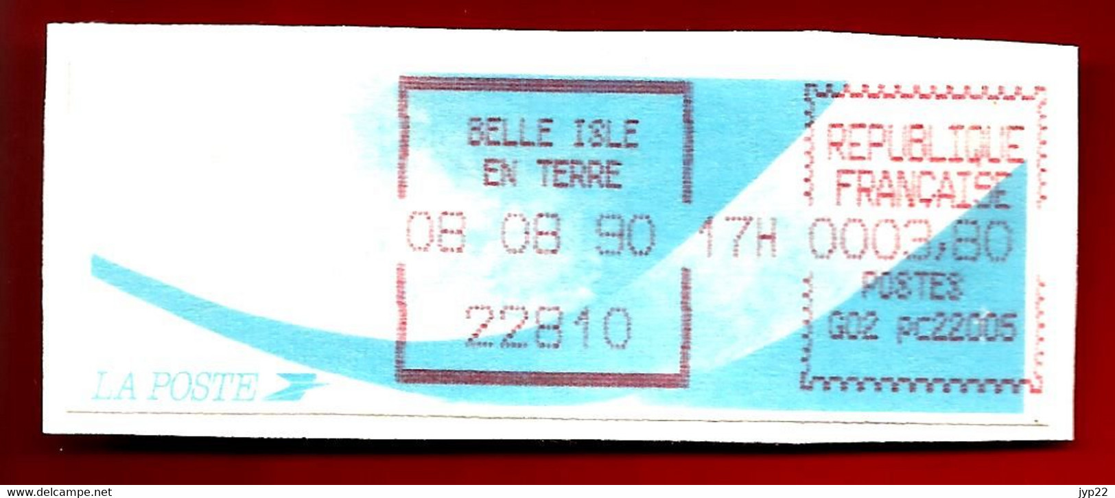 Vignette Affranchissement Type Comète 3,80 Belle Isle En Terre 22810 - 15-12-1993 - 1988 « Comète »